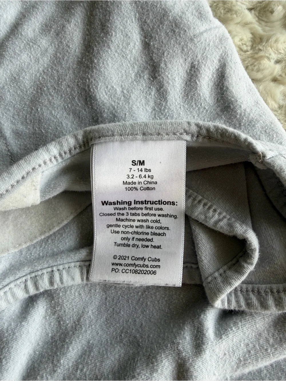 Size Small/Medium Soft Blue-Gray Baby Swaddle